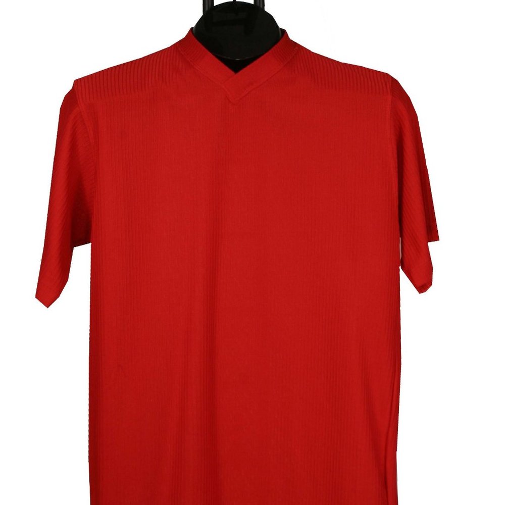 T Shirt V neck Short Sleeve Slim Fit Made In Italy